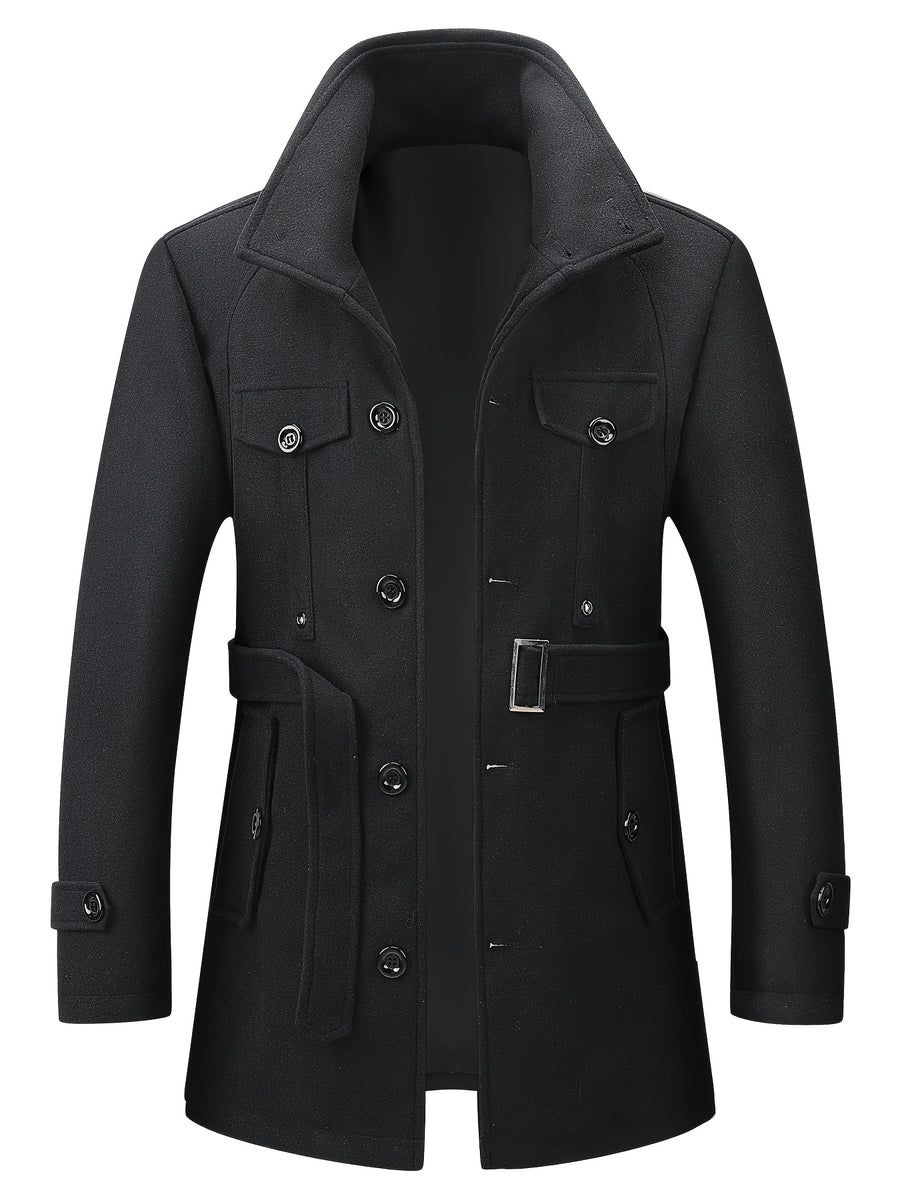 Veste long, à col montant, gris, photo 19
