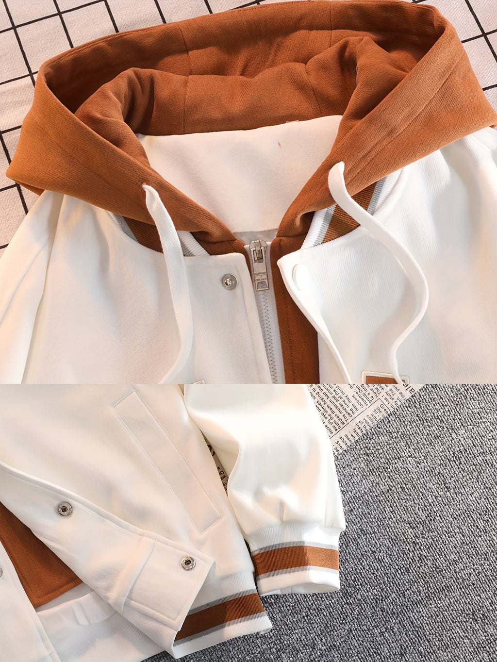 Veste pour homme, coupe-vent, à capuche, blanc