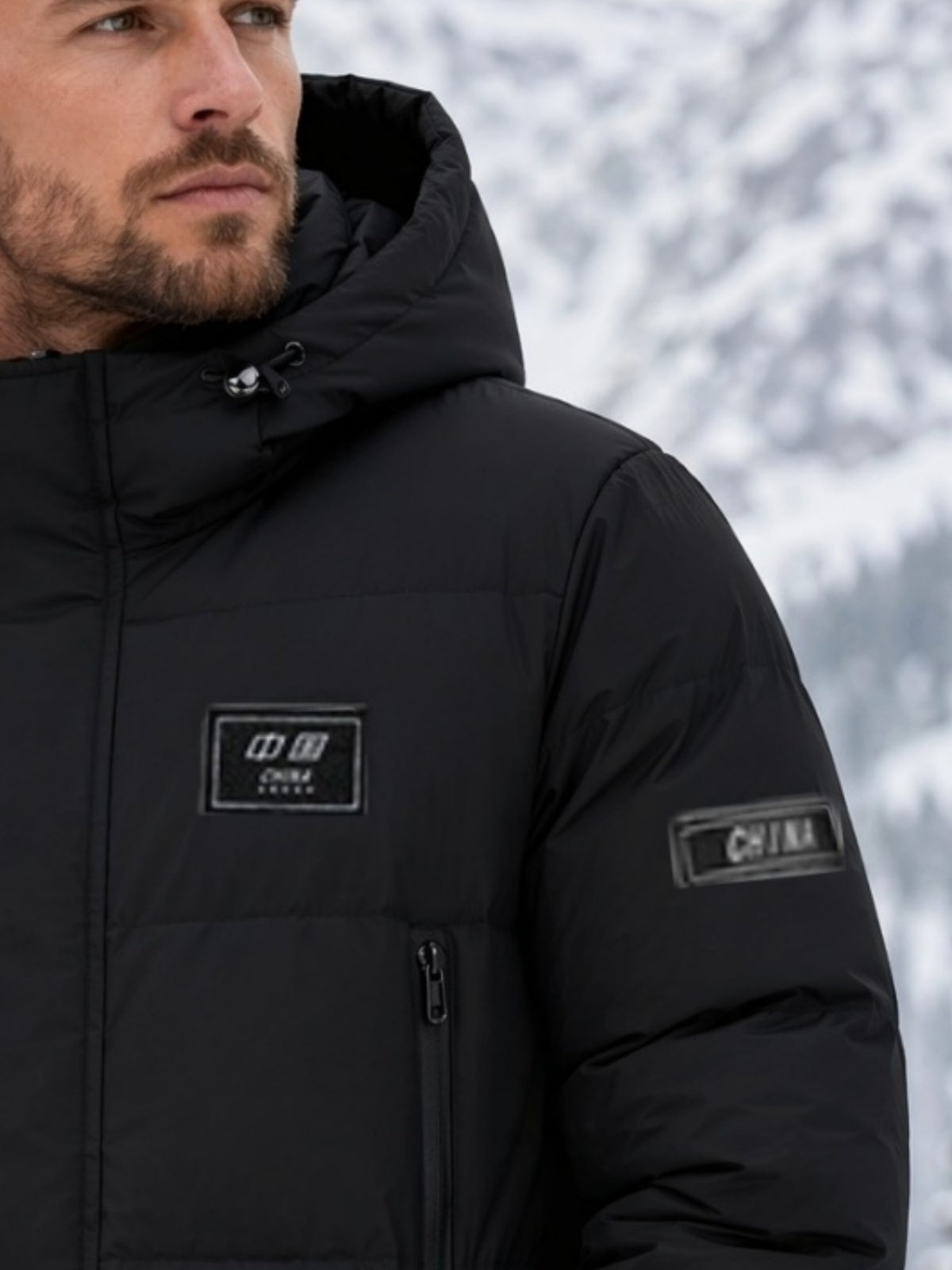 Veste matelassée pour homme, à capuche, blanc