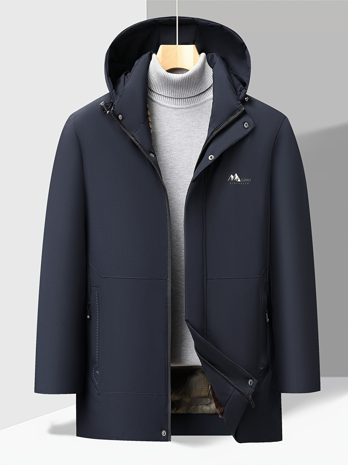 Veste pour homme, polaire, à col montant, kaki