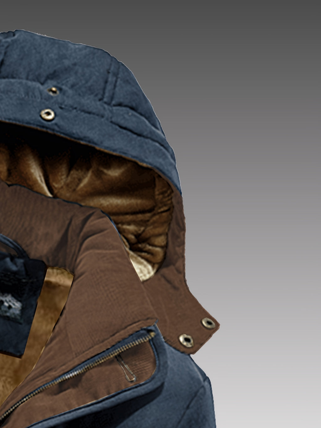 Veste pour homme, velours côtelé, à capuche, café