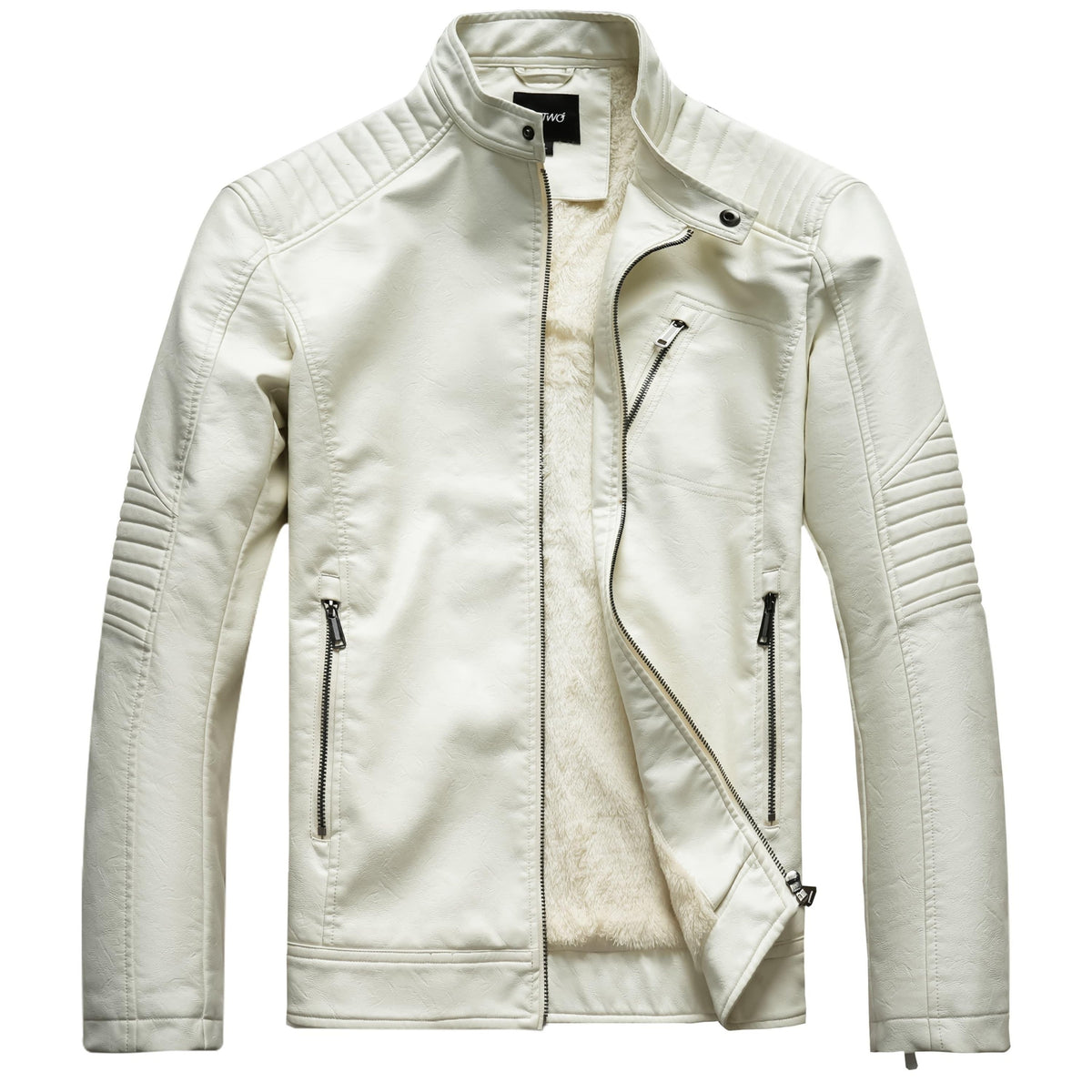Veste Décontractée, une Pièce de Printemps/Hiver Élégante, avec un Design de Cardigan Zippé, un Col Montant et des Poches Zippées. Convient pour une Tenue Décontractée et les Soirées, Elle est Aussi Confortable pour le Cyclisme. Un Cadeau de No, coloris blanc Image