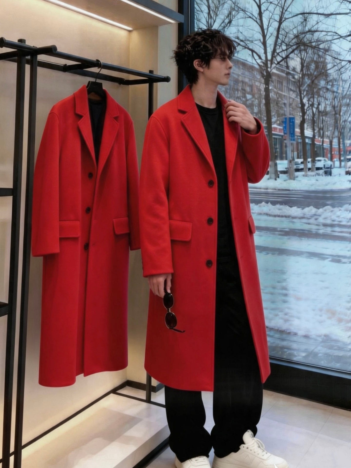 Trench pour homme, à revers, modele 8