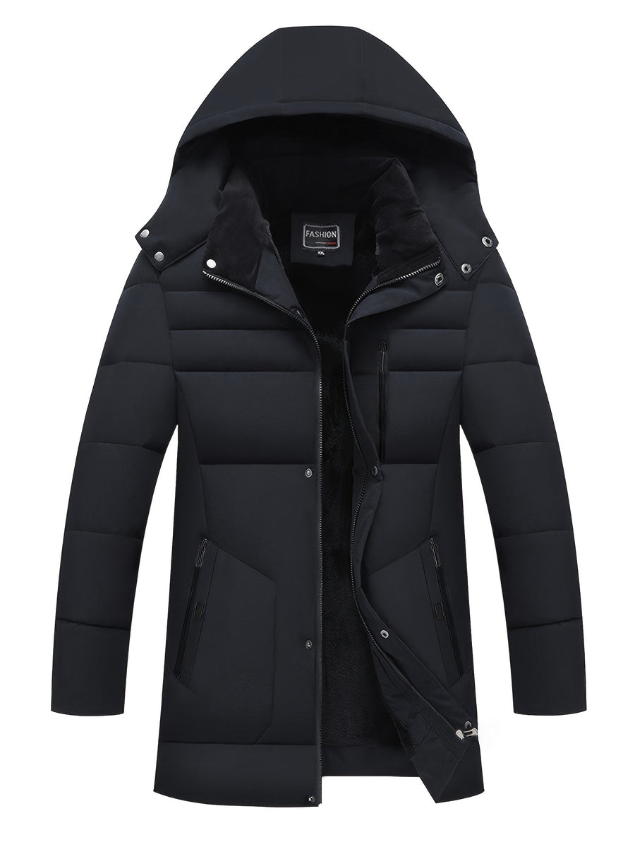 Veste long, polaire, à capuche, noir, photo 9