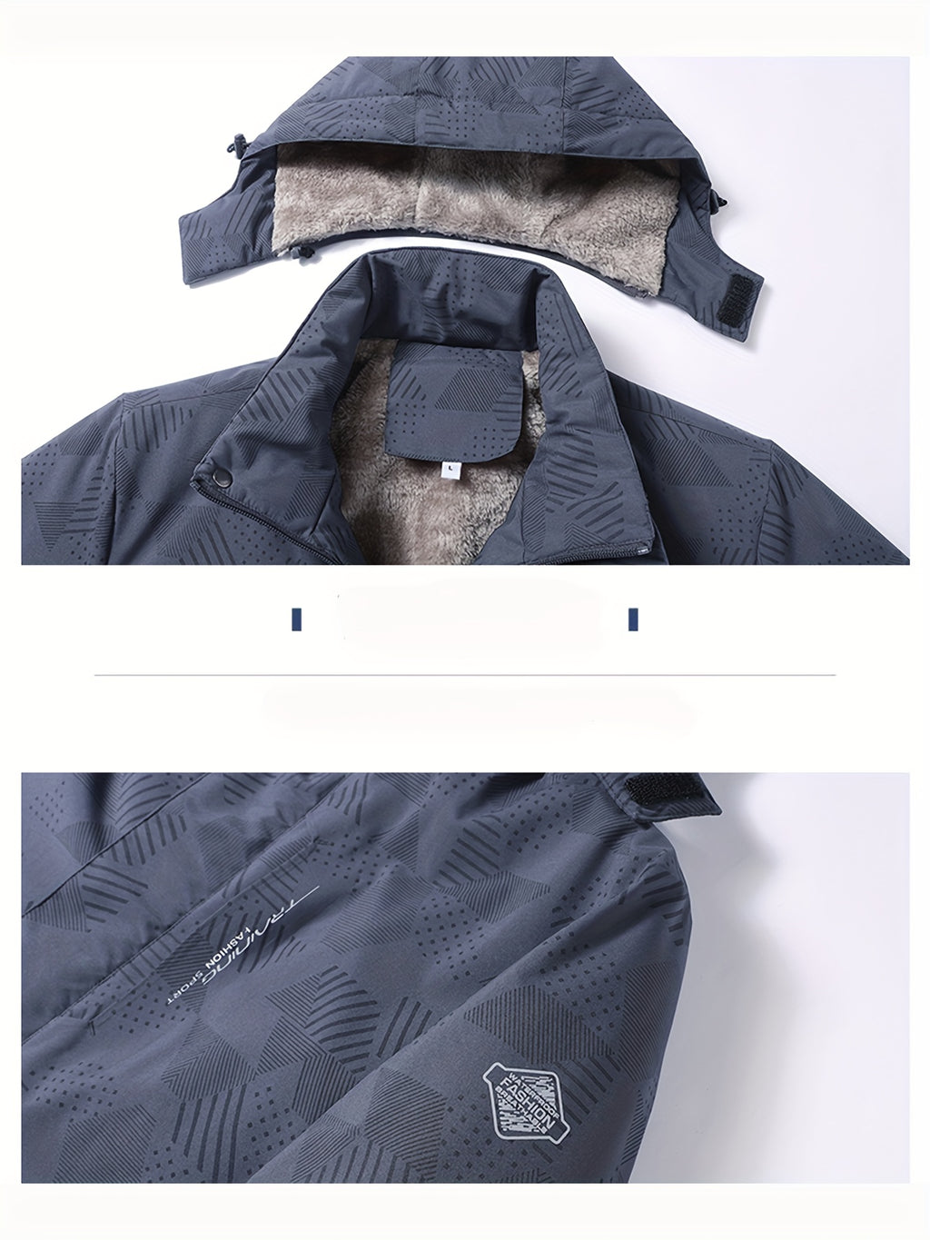 Veste pour homme, coupe-vent, à capuche, bleu