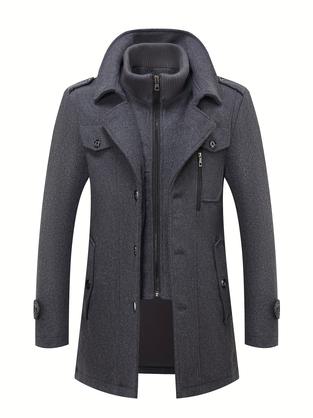 Manteau en laine, 30 % laine, à revers, orange, photo 10