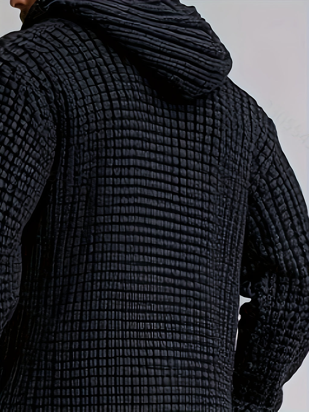 Manteau pour homme, grandes tailles, à capuche, noir