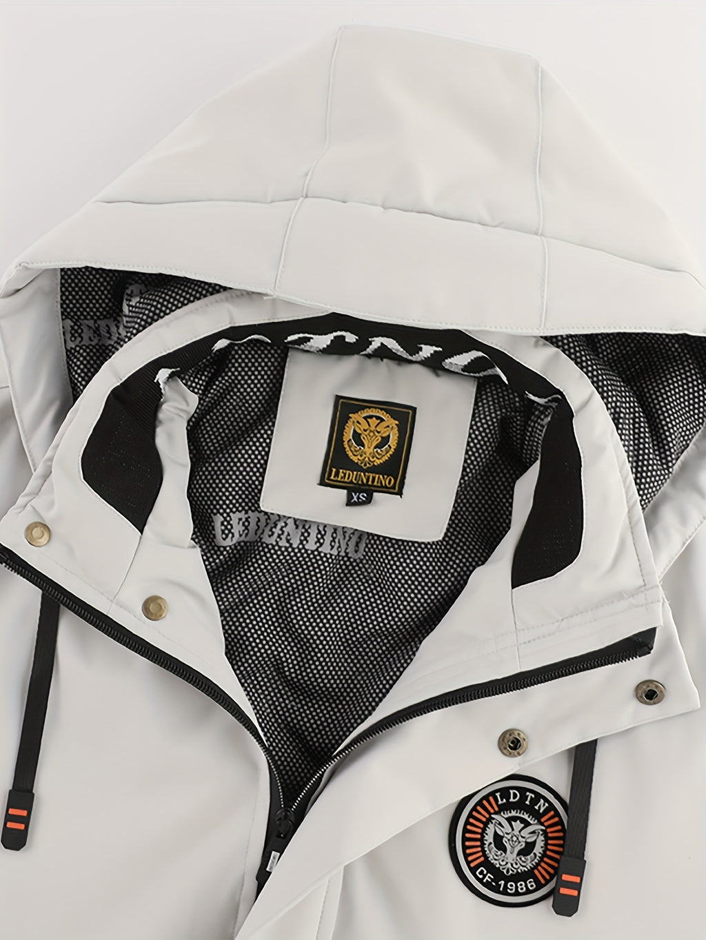 Veste pour homme, capuche amovible, blanc