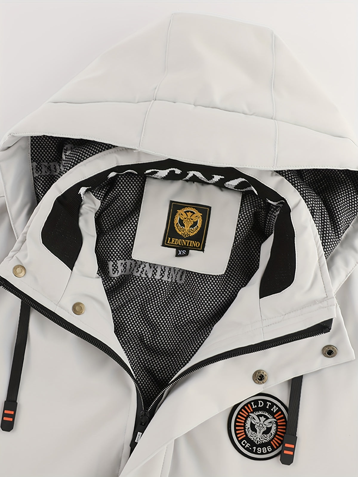 Veste pour homme, capuche amovible, blanc