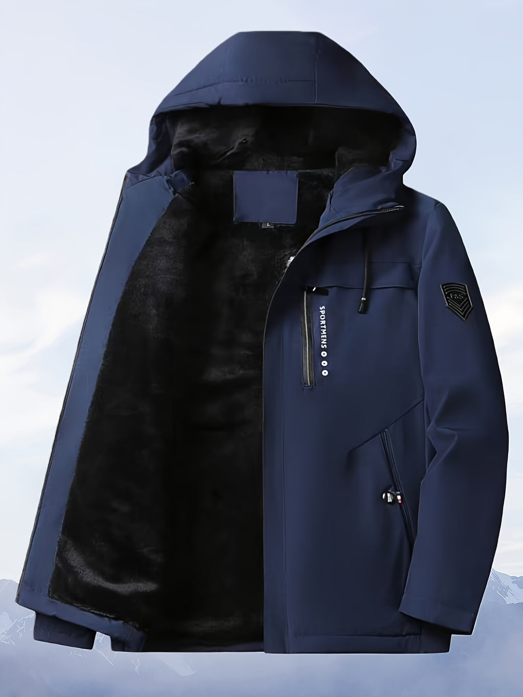 Veste pour homme, à capuche, noir