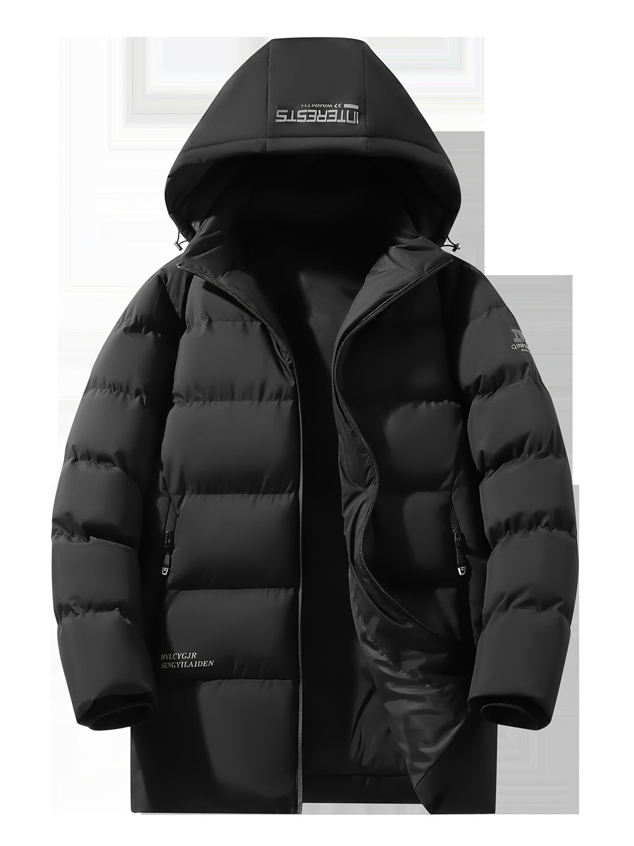 Manteau matelassé, à capuche, paon bleu