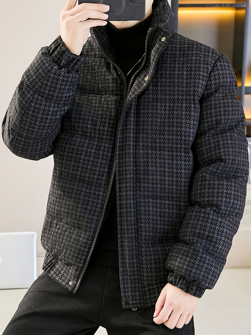 Manteau matelassé pour homme, à col montant, modele 3