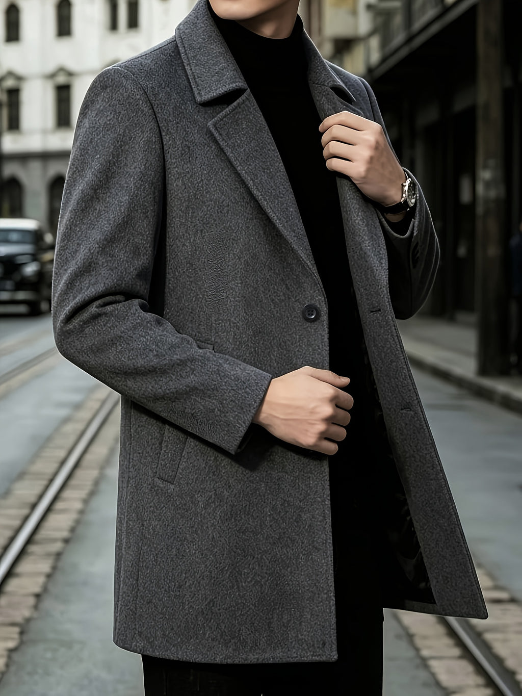 Manteau pour homme, à revers, modele 3