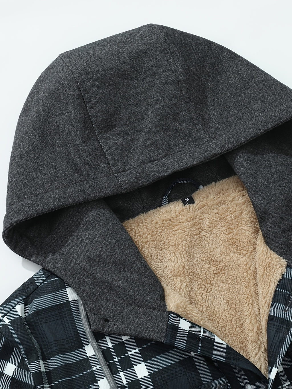 Veste pour homme, patchwork, à capuche, noir