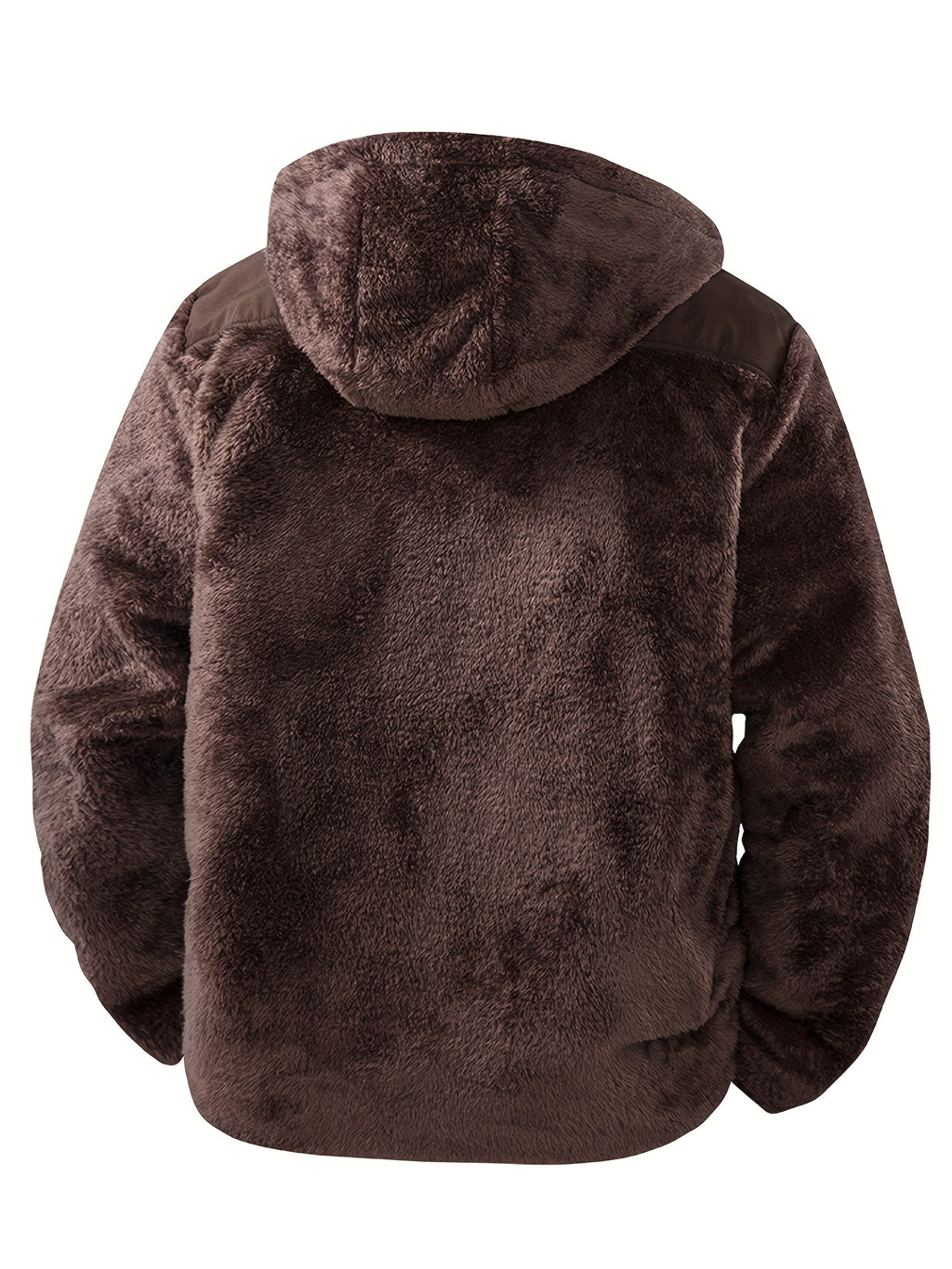 Veste pour homme, polaire, à capuche, brun jaunâtre