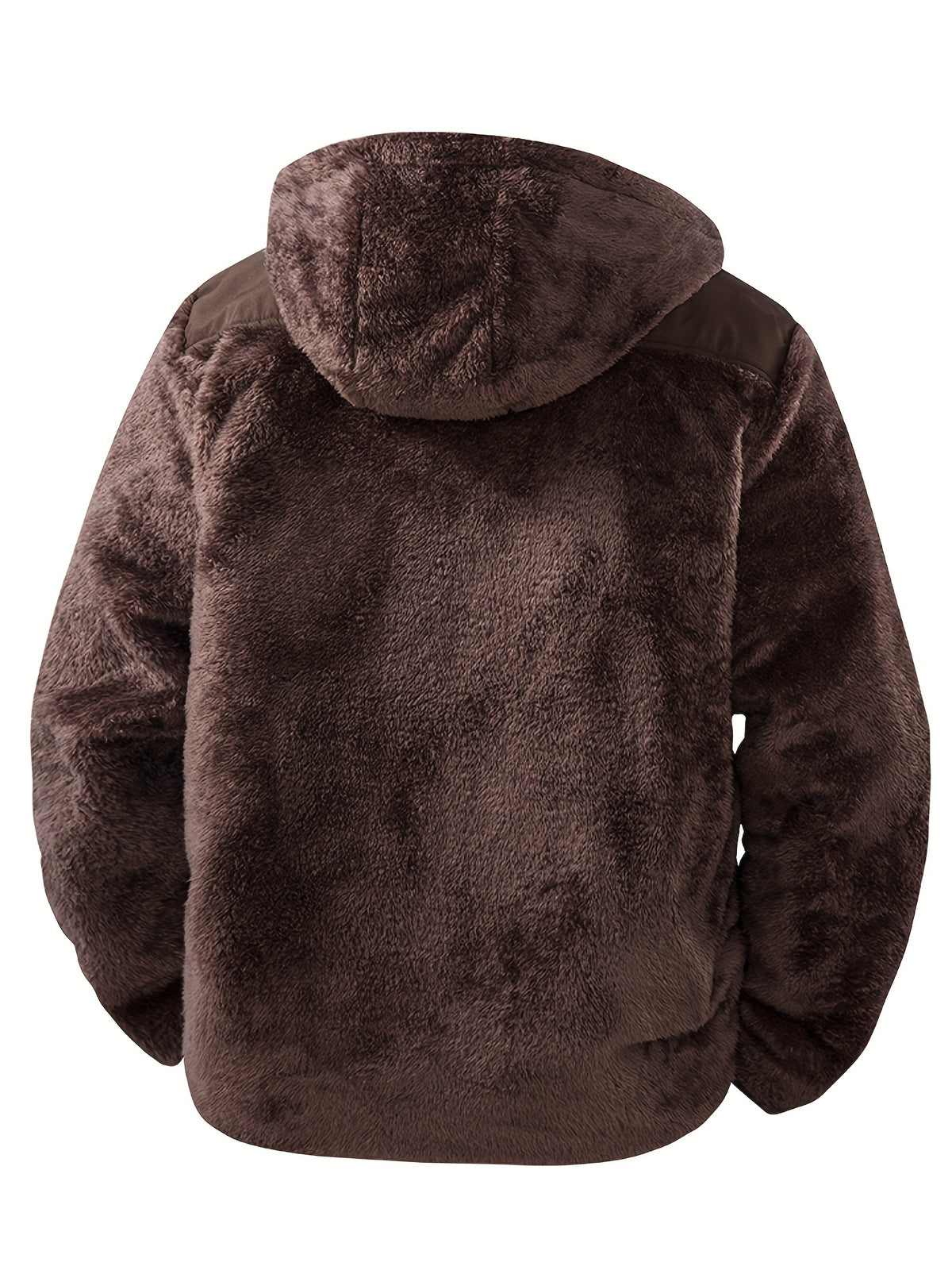 Veste pour homme, polaire, à capuche, brun jaunâtre