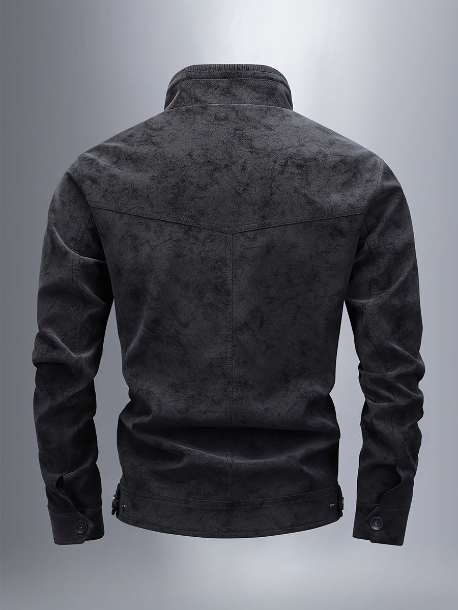 Veste, à col montant, brun, détail du vêtement