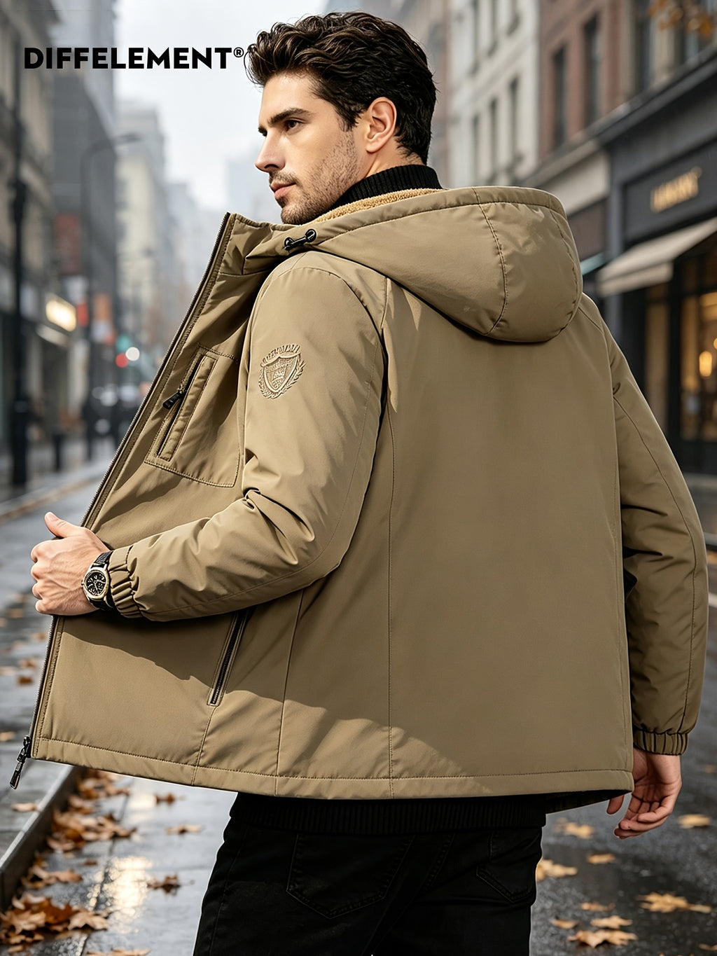 Manteau pour homme, à capuche, modele 7