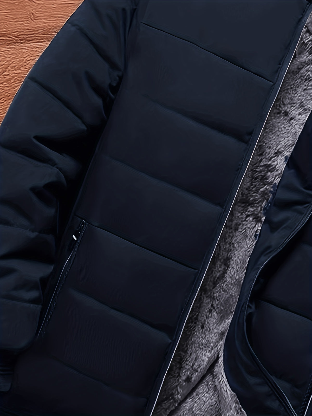 Veste matelassée pour homme, à col montant, noir