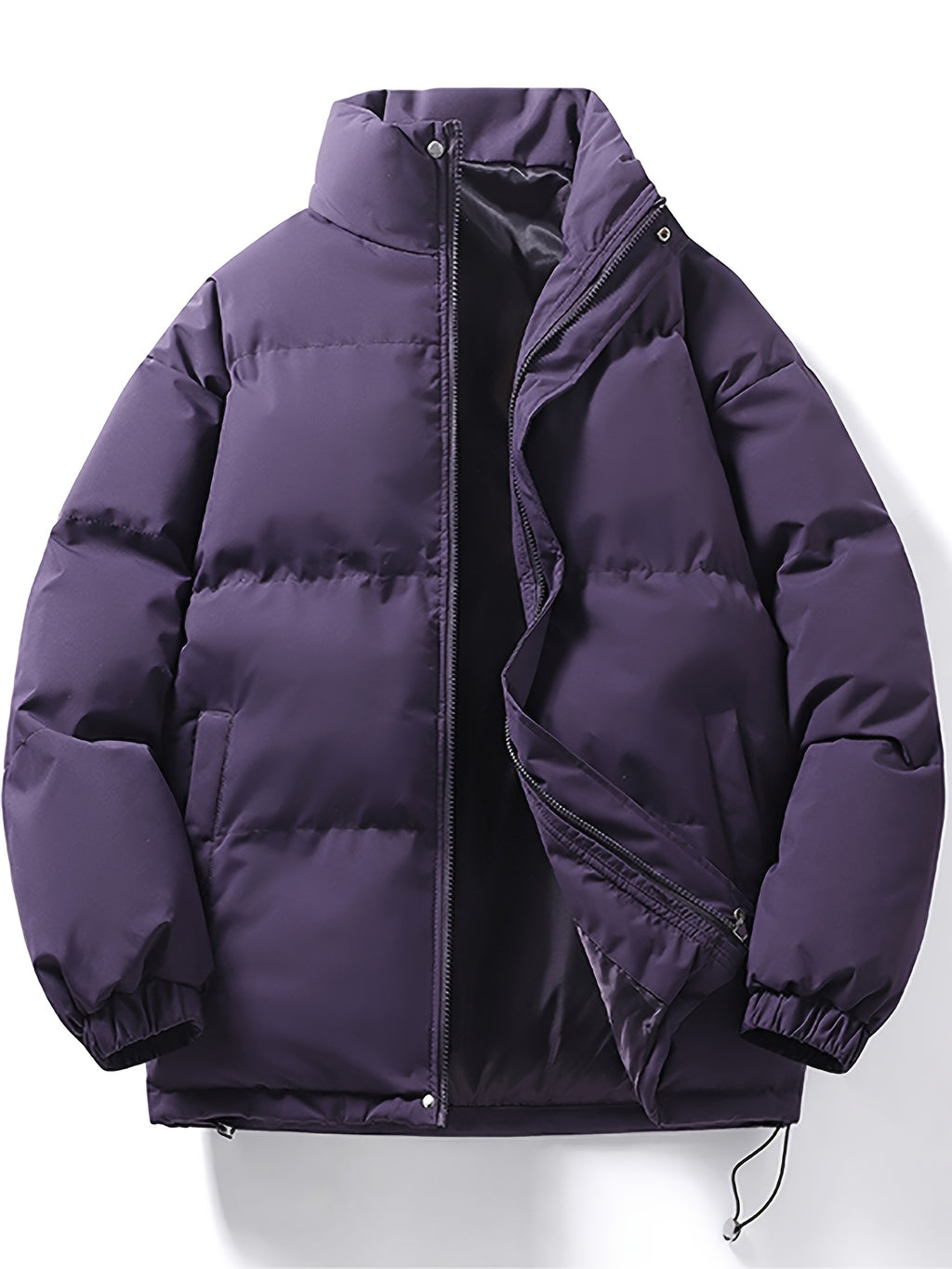 Manteau matelassé pour homme, à col montant, rouge tendre