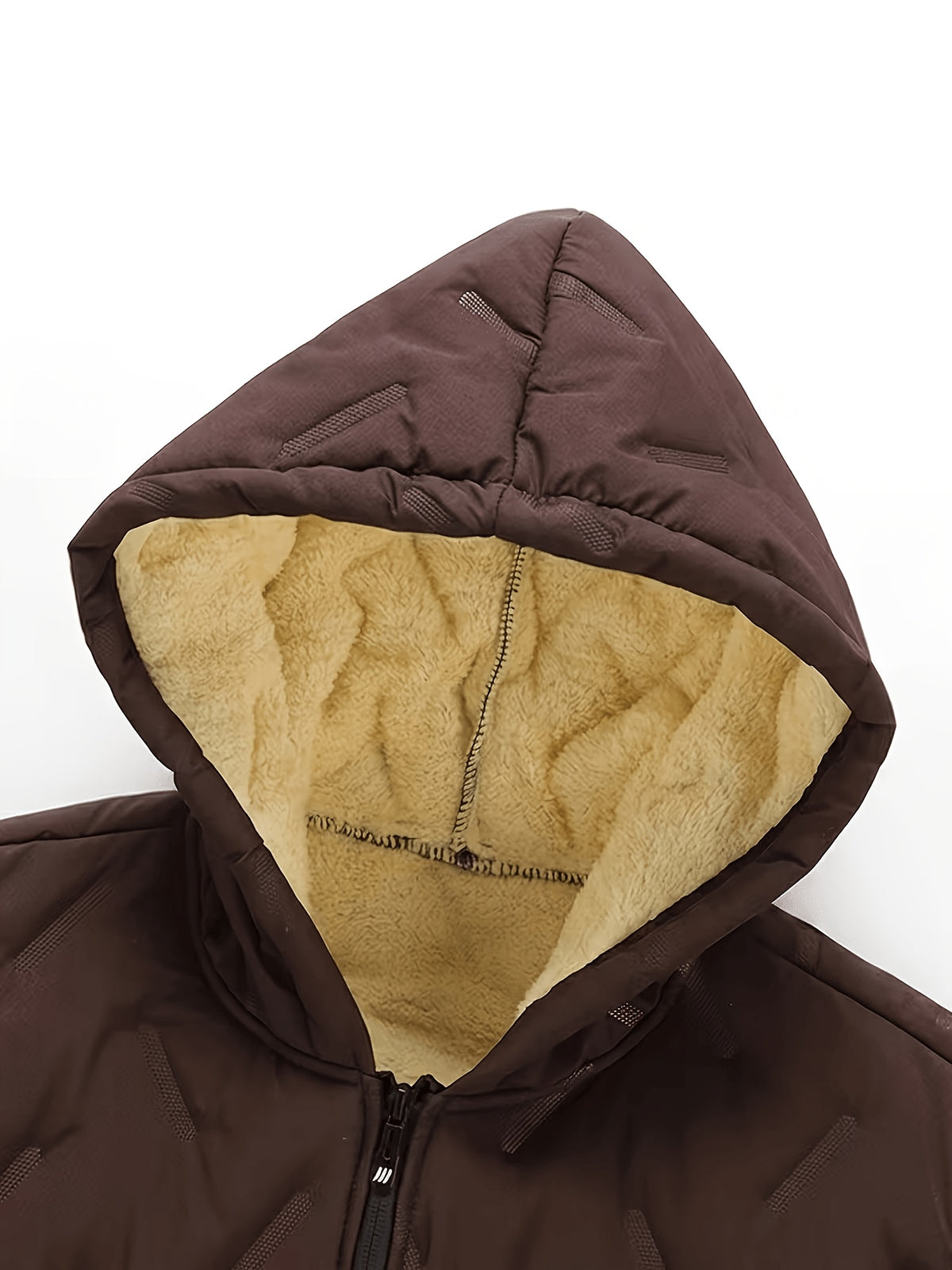 Veste matelassée pour homme, coupe-vent, à capuche, café
