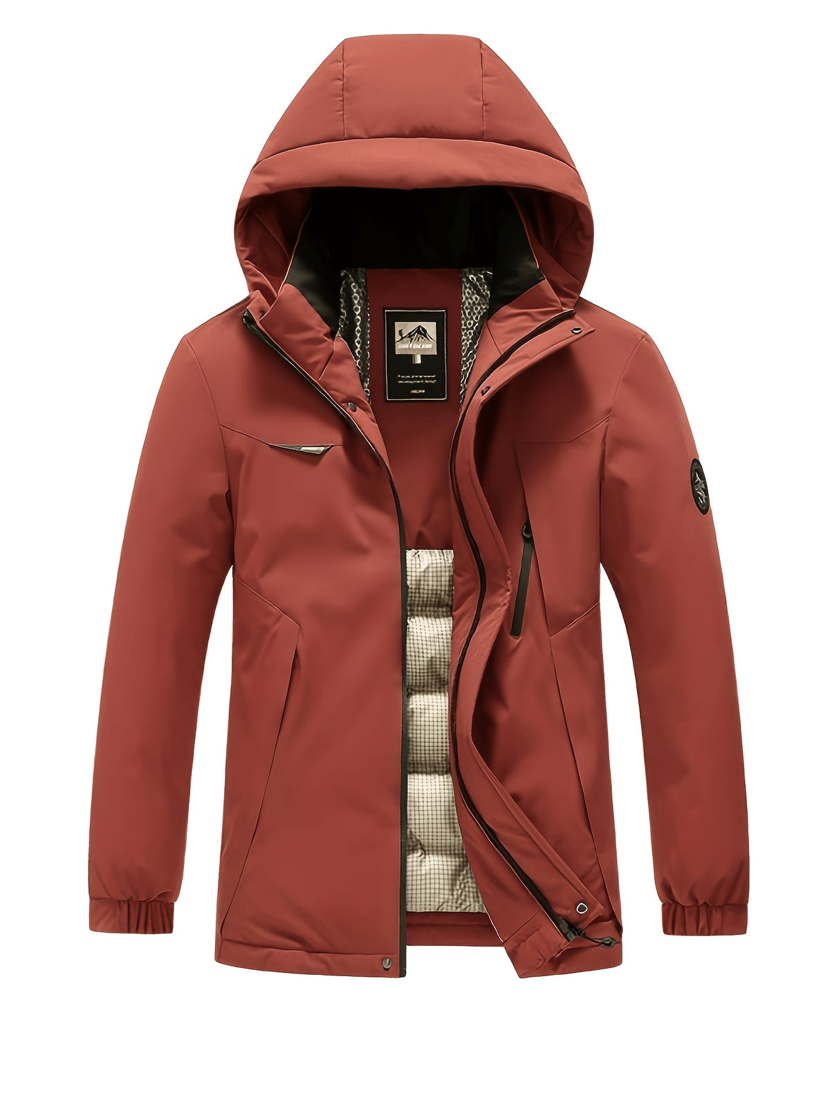 Manteau matelassé pour homme, à capuche, jaune