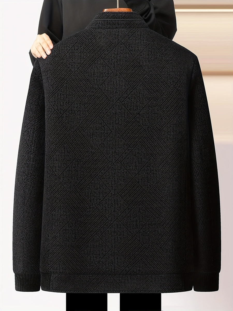 Veste longue, à col montant, noir, détail du vêtement