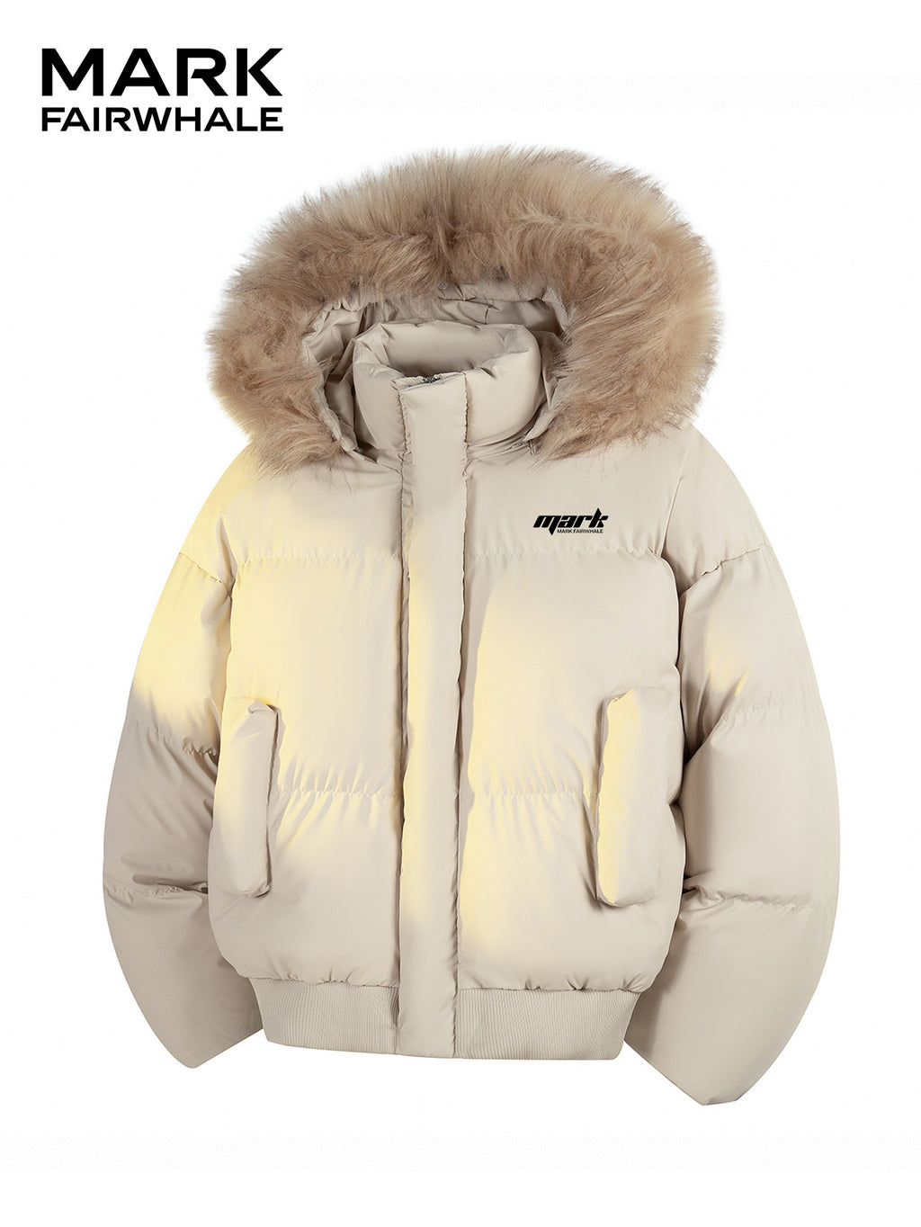Blouson en fausse fourrure pour homme, à capuche