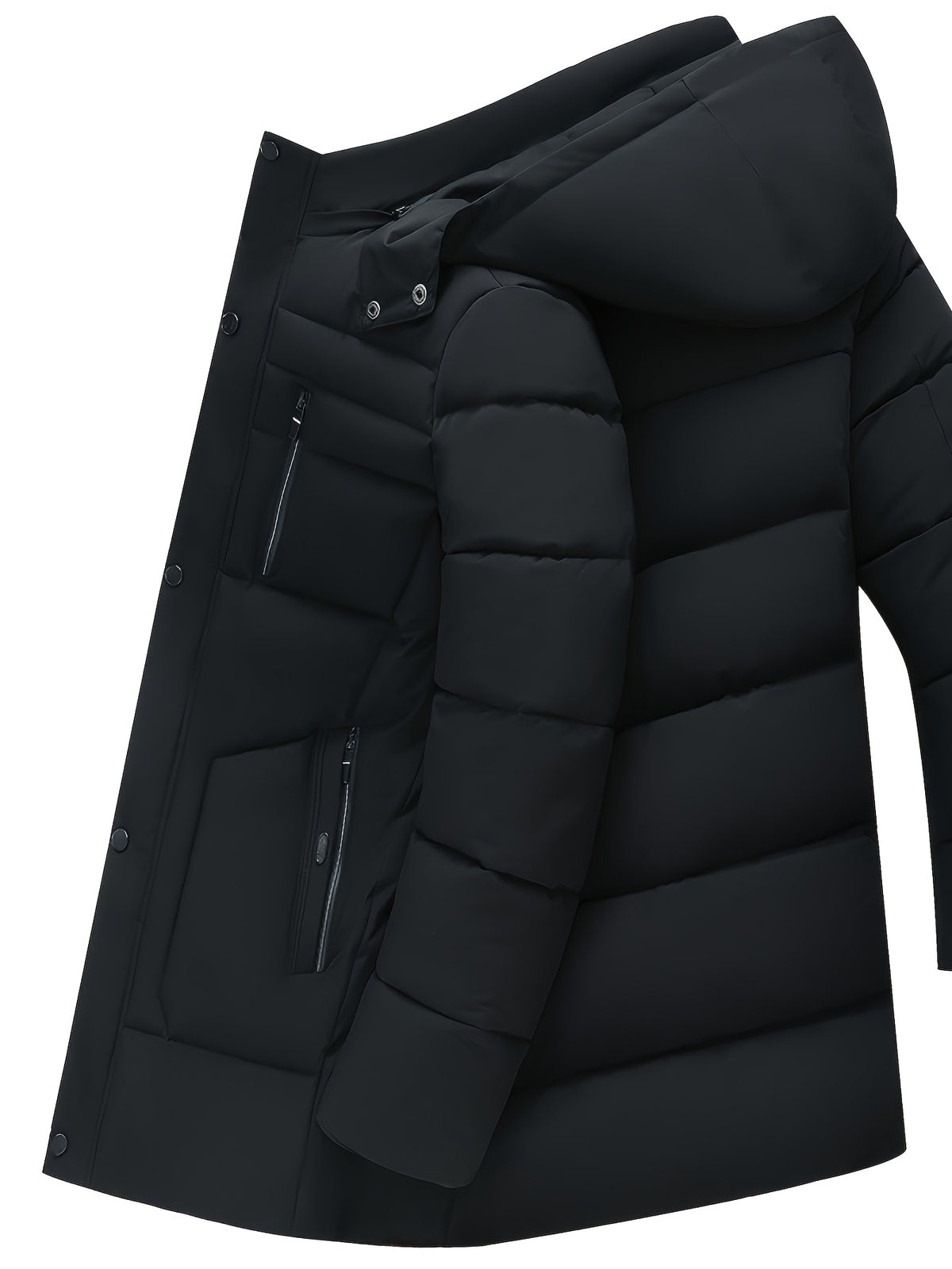 Veste long pour homme, polaire, à capuche, long