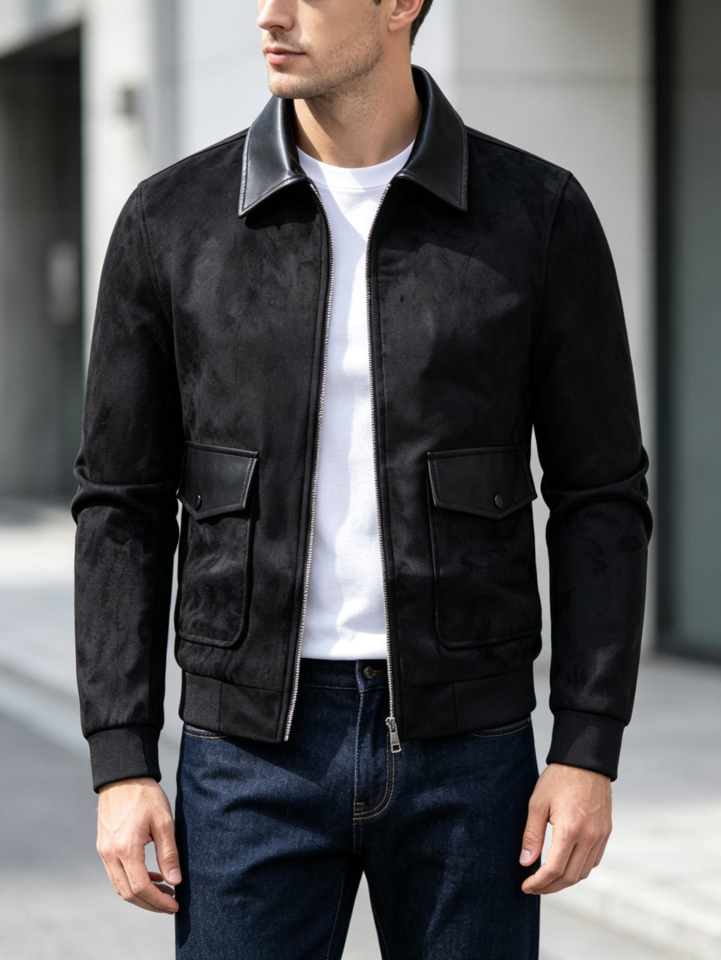 Blouson, à revers, détail du vêtement