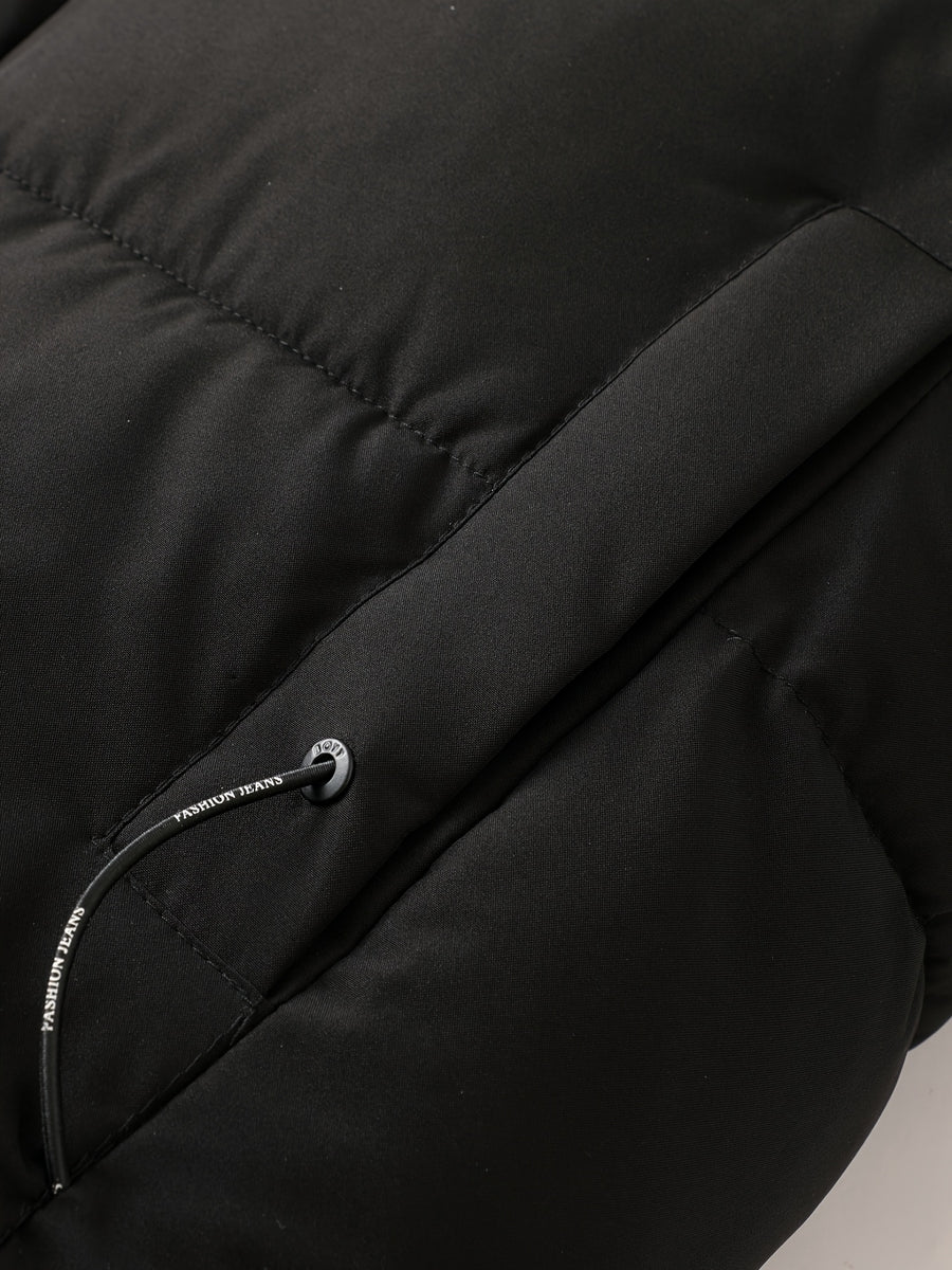 Manteau long, à capuche, noir, photo 13
