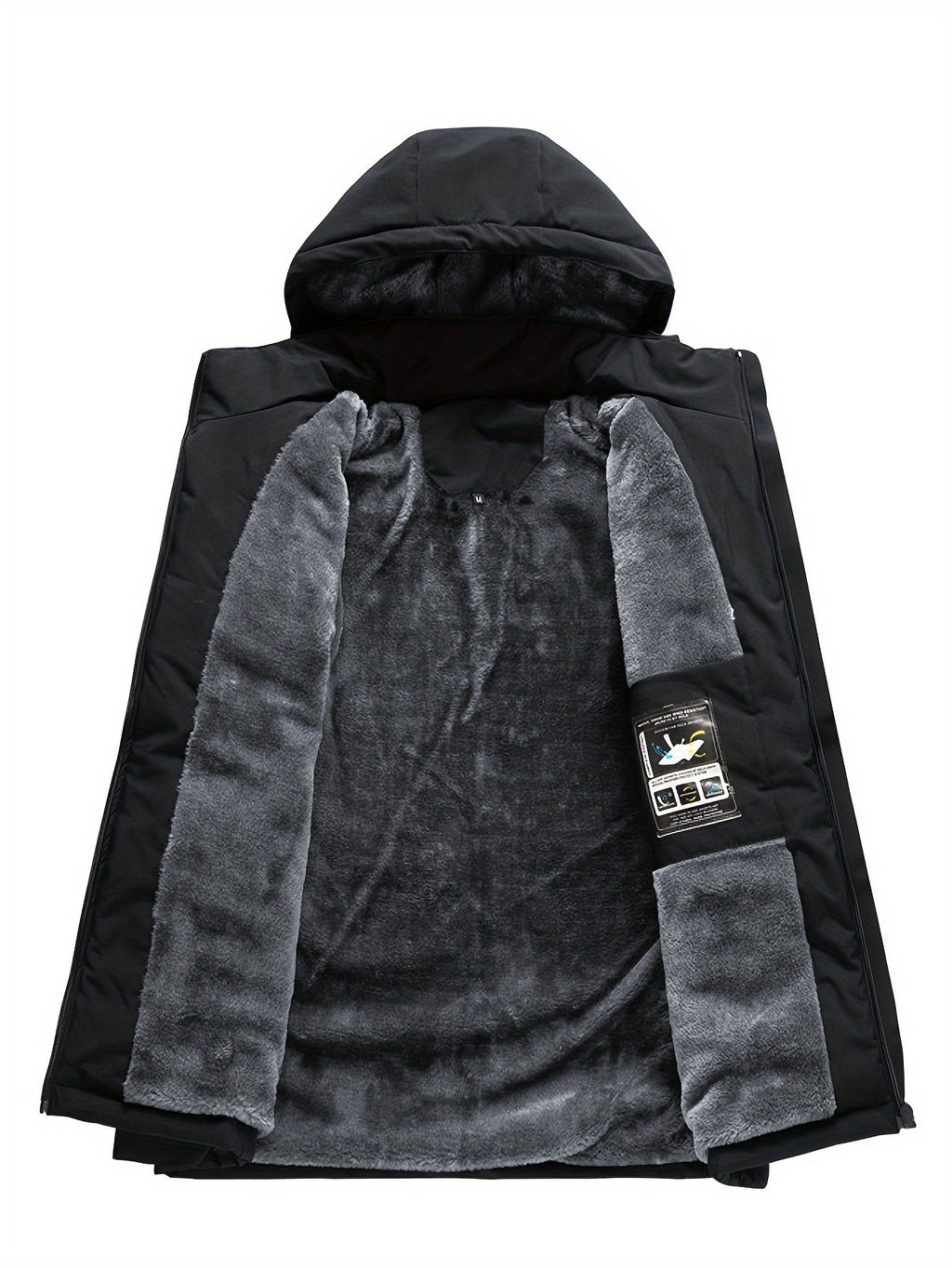 Veste pour homme, polaire, à capuche, col montant