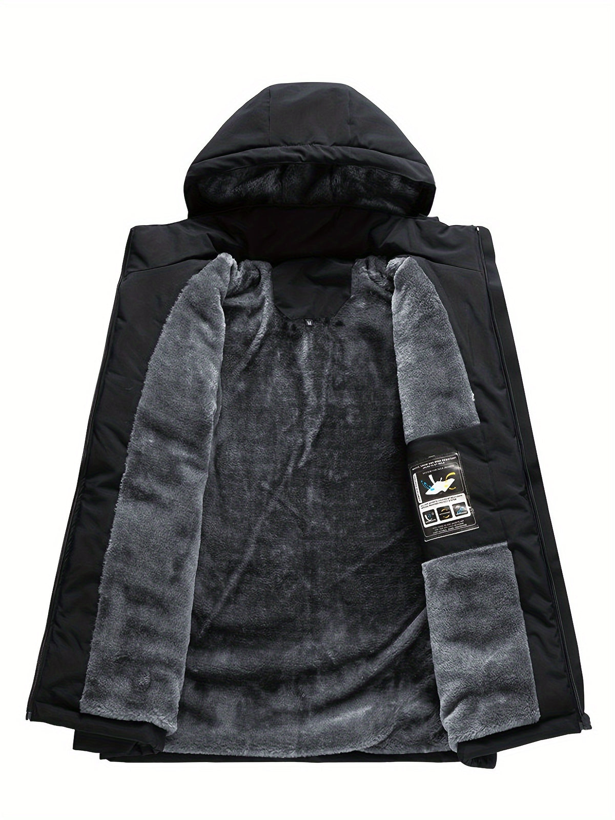 Veste pour homme, polaire, à capuche, col montant