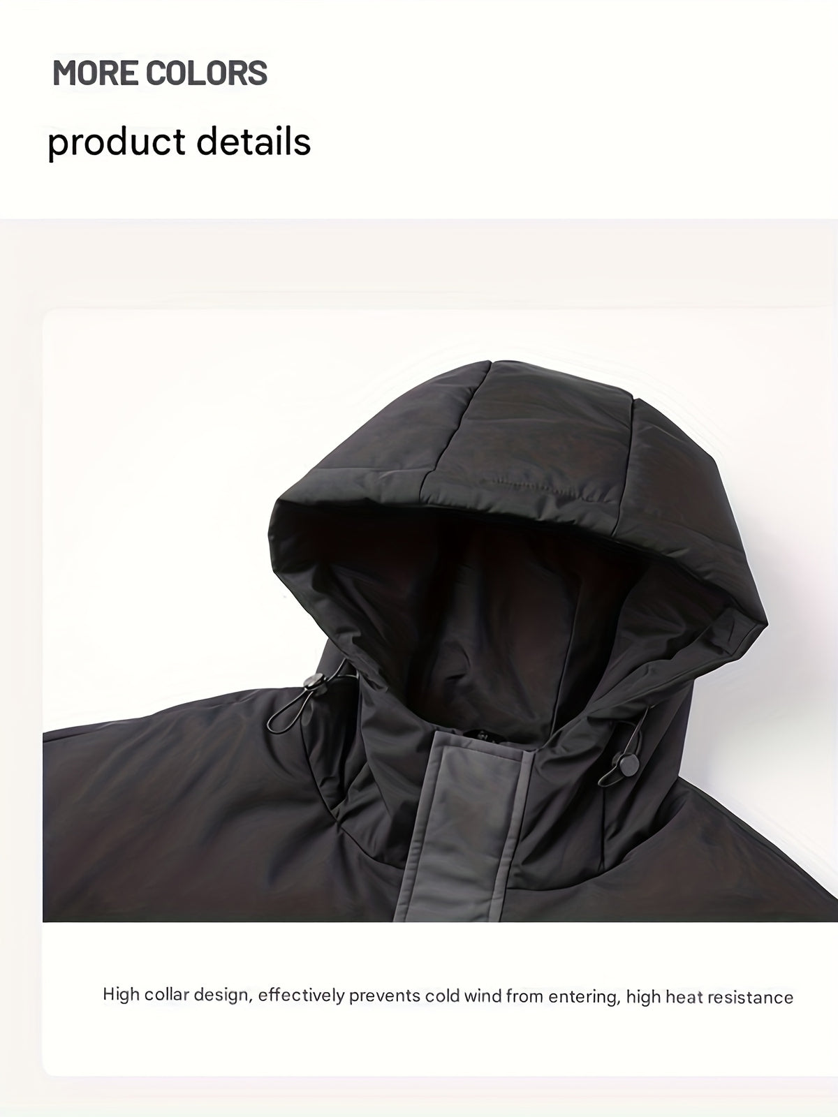 Manteau matelassé pour homme, à capuche, noir et blanc