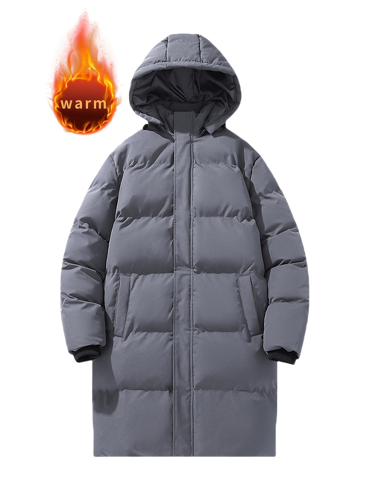 Manteau matelassé pour homme, à capuche, blanc ivoire
