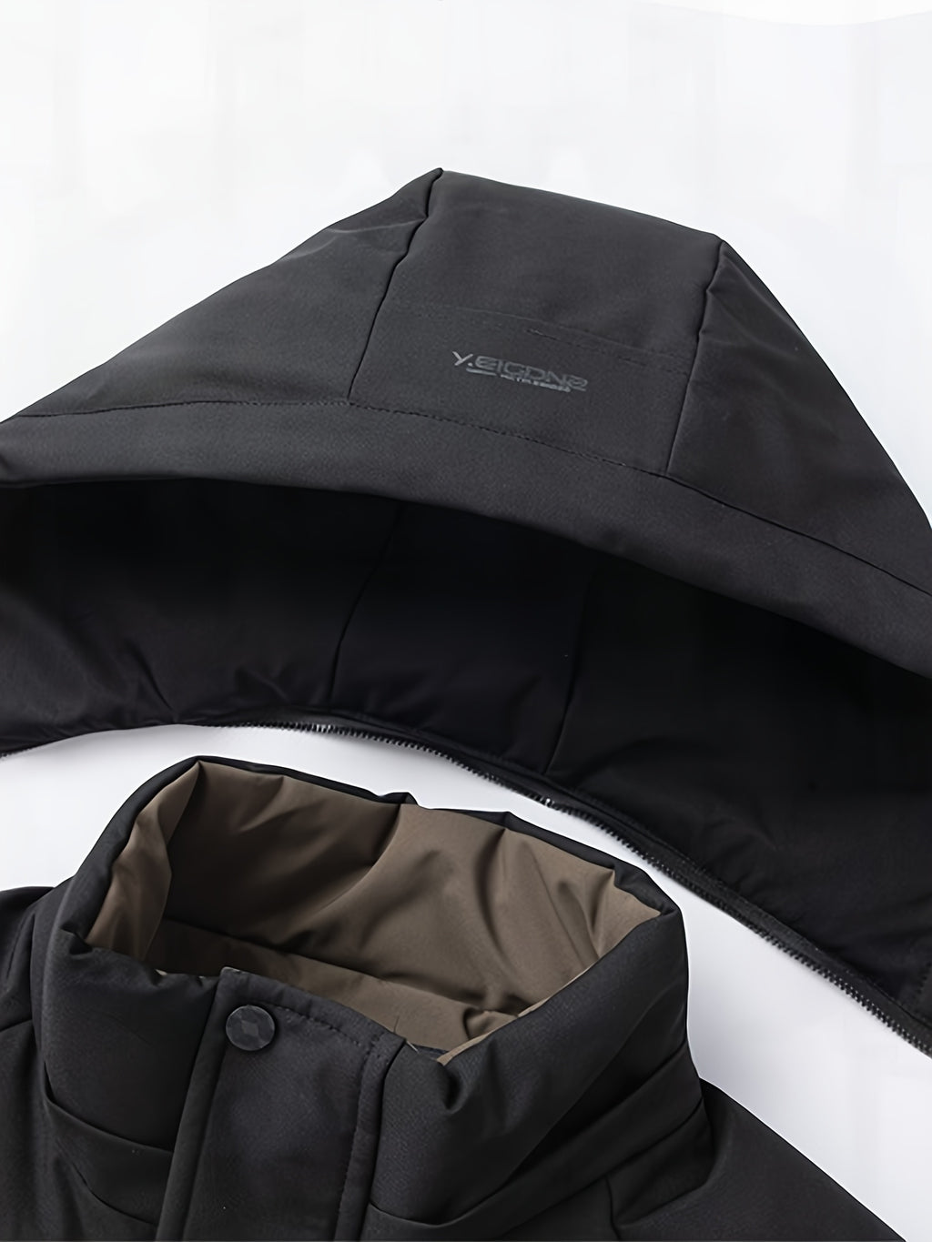 Veste matelassée pour homme, capuche amovible, à col montant