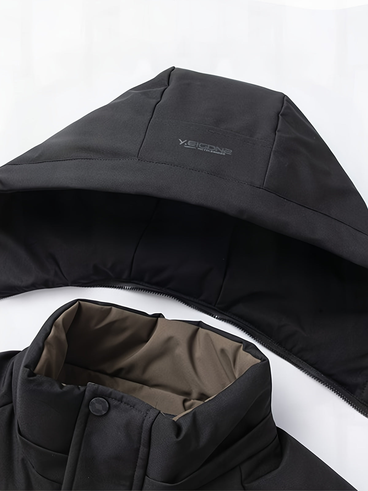 Veste matelassée pour homme, capuche amovible, à col montant