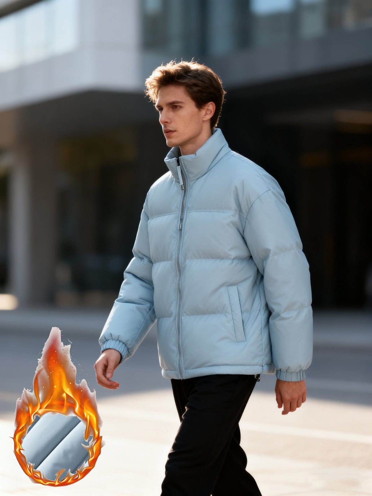 Veste matelassée pour homme, à col montant, col montant
