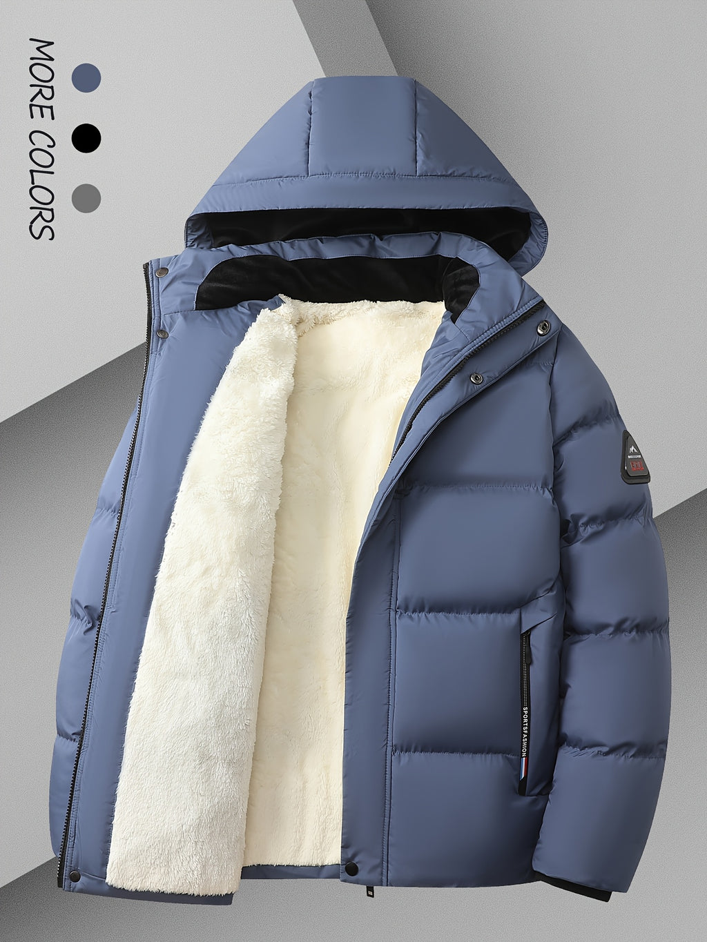 Manteau pour homme, velours, à capuche