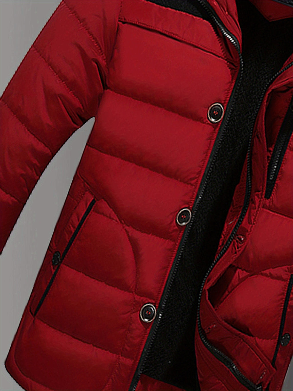 Veste matelassée pour homme, à capuche, rouge