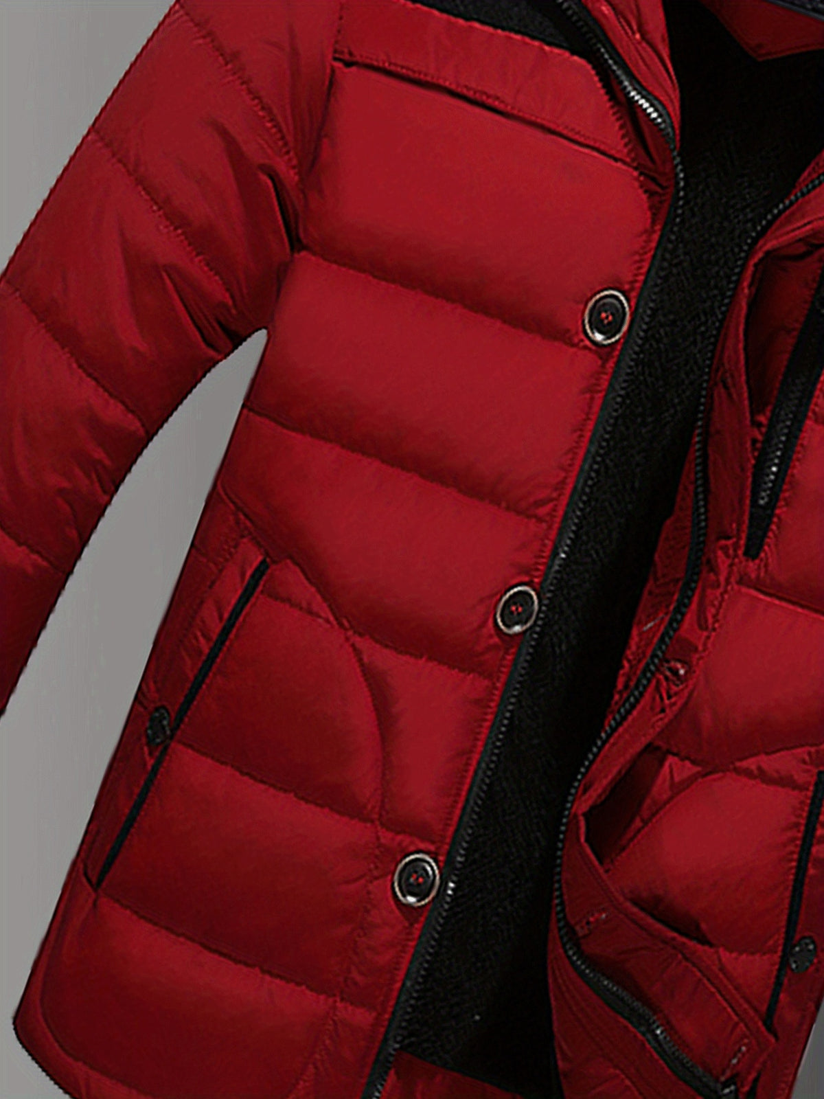 Veste matelassée pour homme, à capuche, rouge