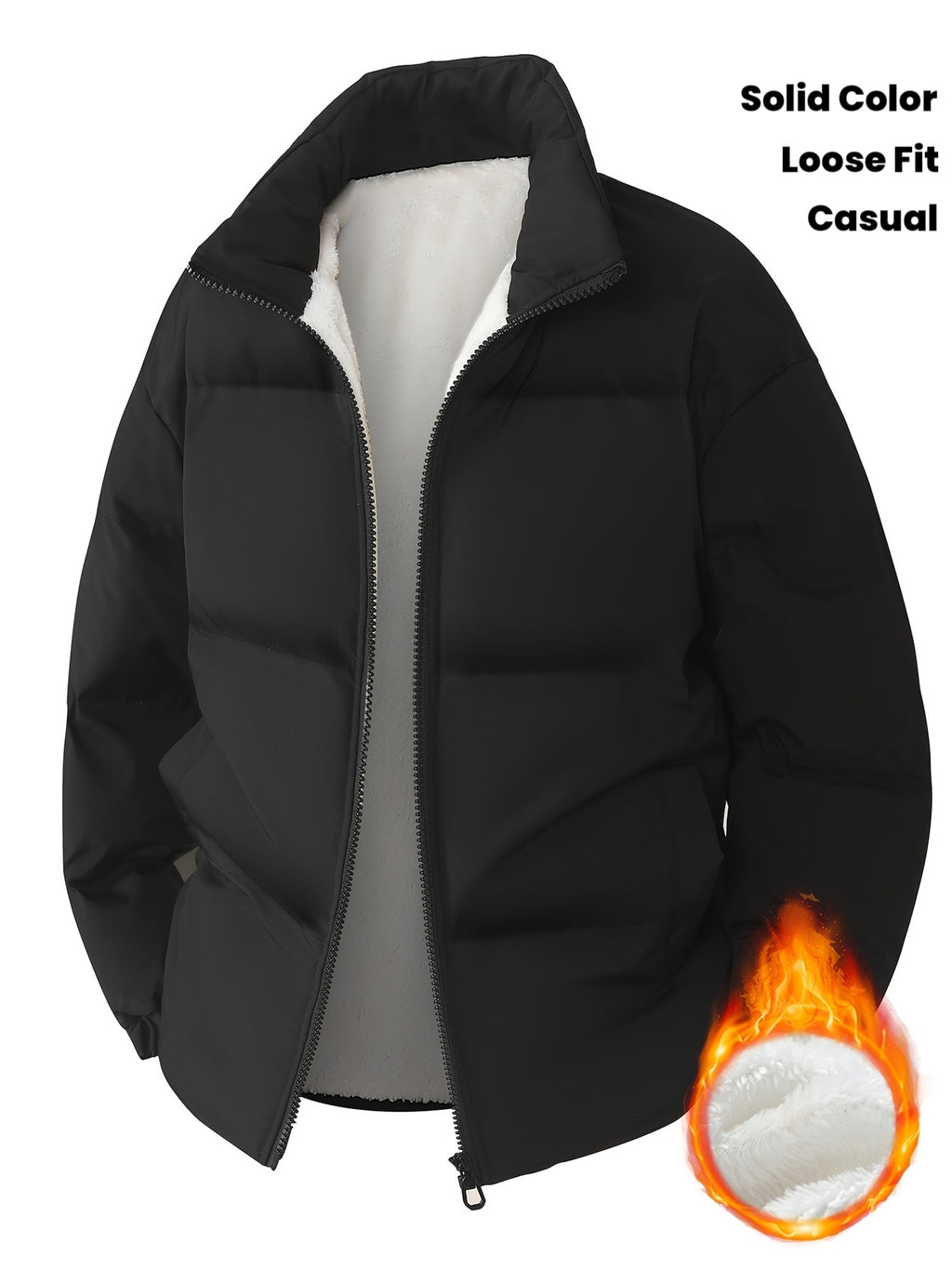 Manteau matelassé pour homme, à col montant, col montant