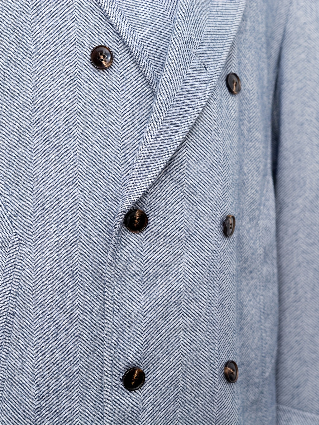 Manteau long pour homme, à revers, bleu