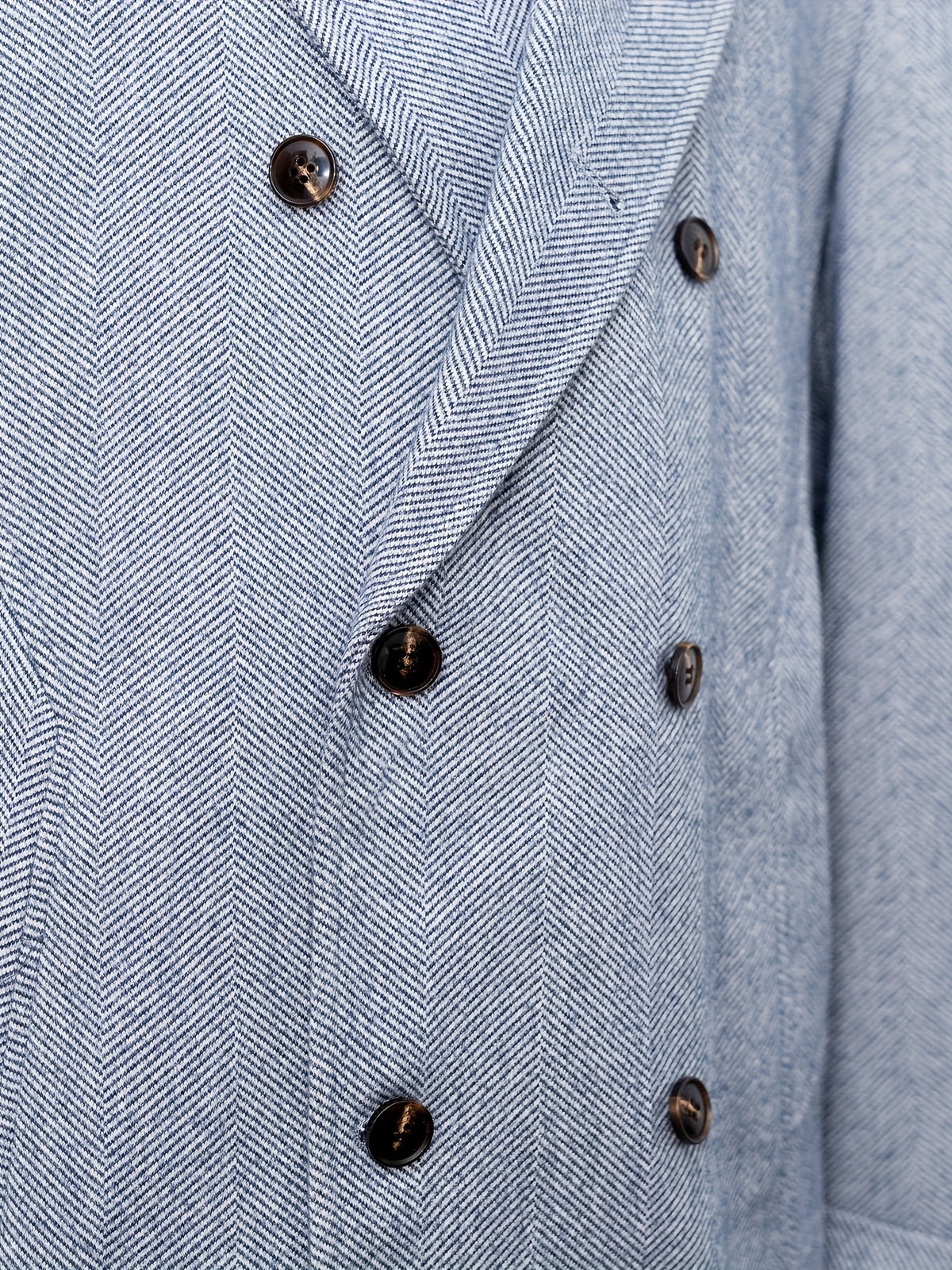 Manteau long pour homme, à revers, bleu
