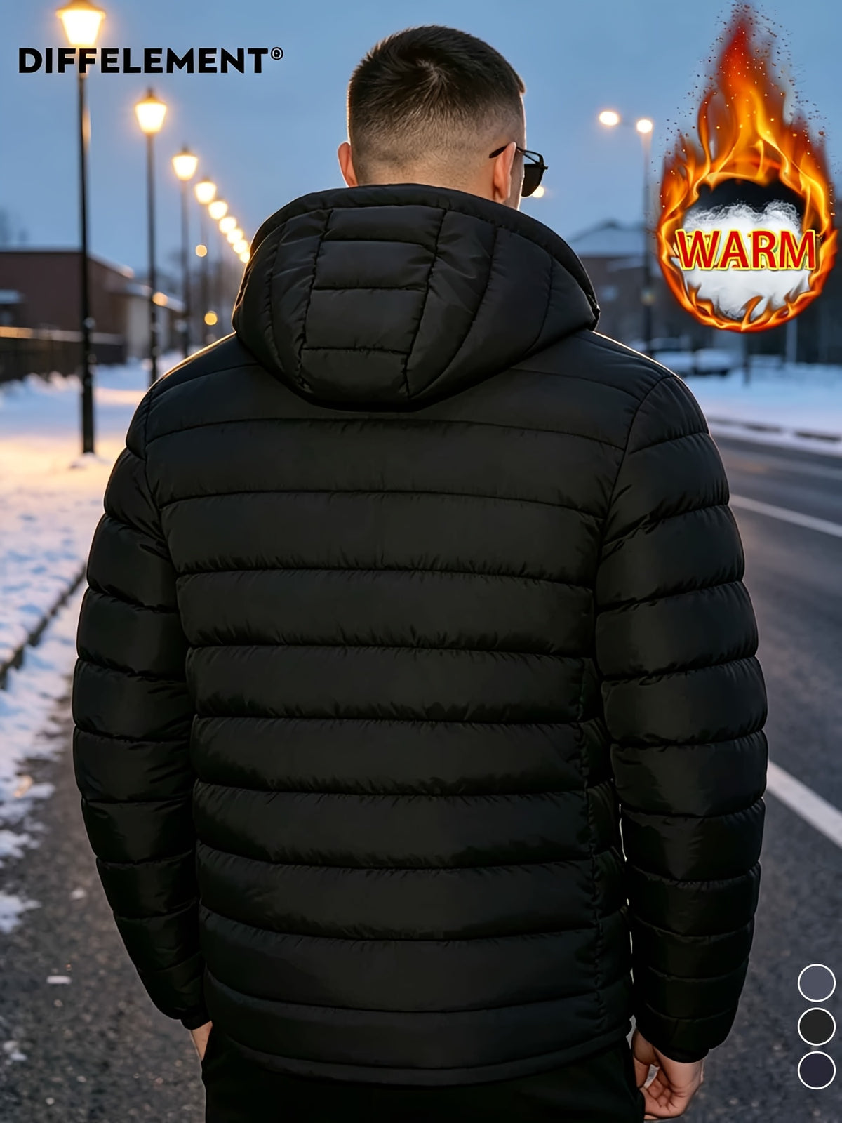 Veste pour homme, coupe-vent, à capuche, col montant