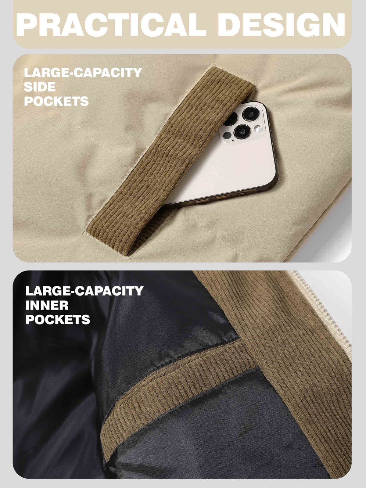 Manteau matelassé pour homme, à capuche, vert