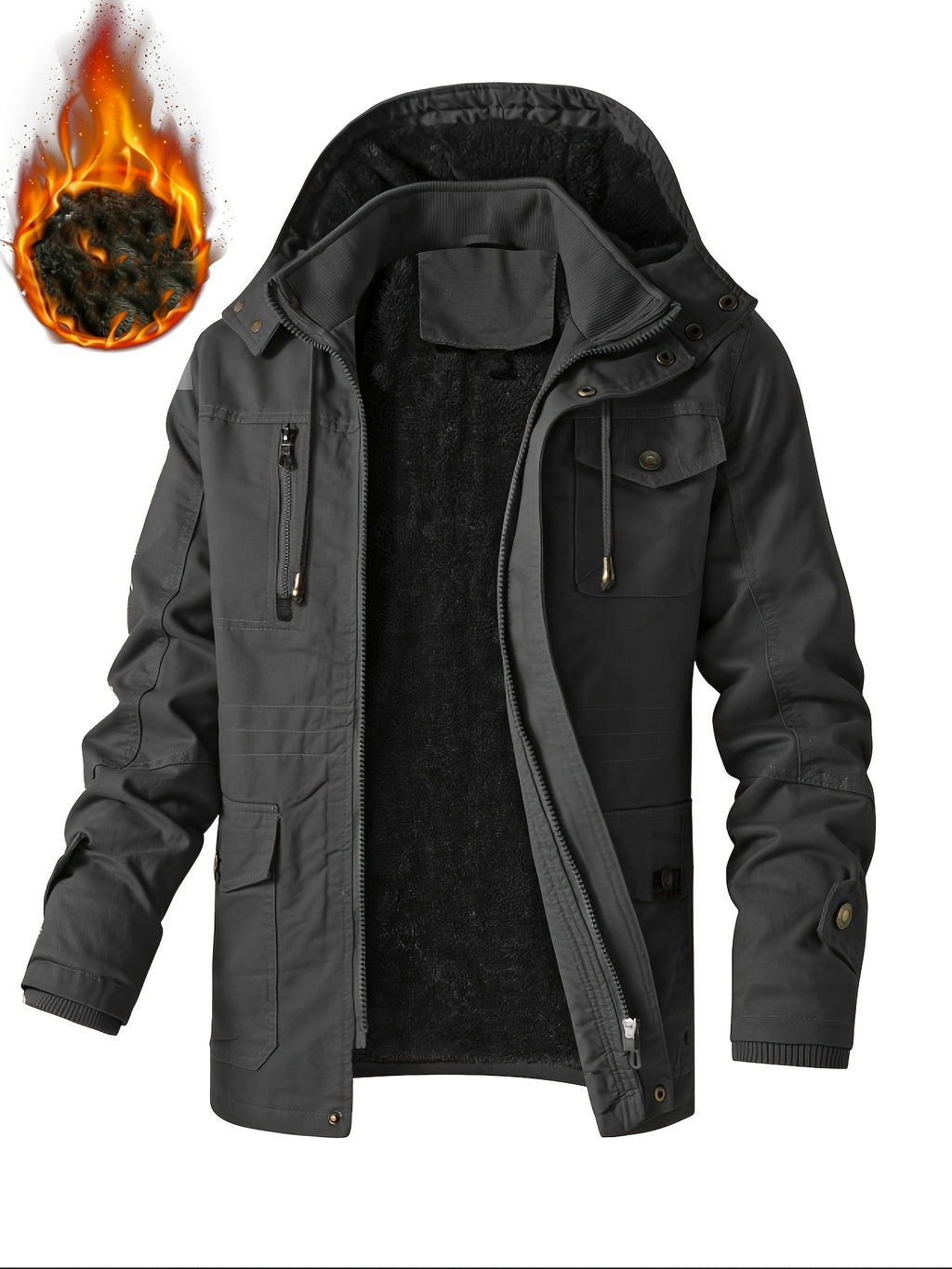 Veste mi-long pour homme, à capuche