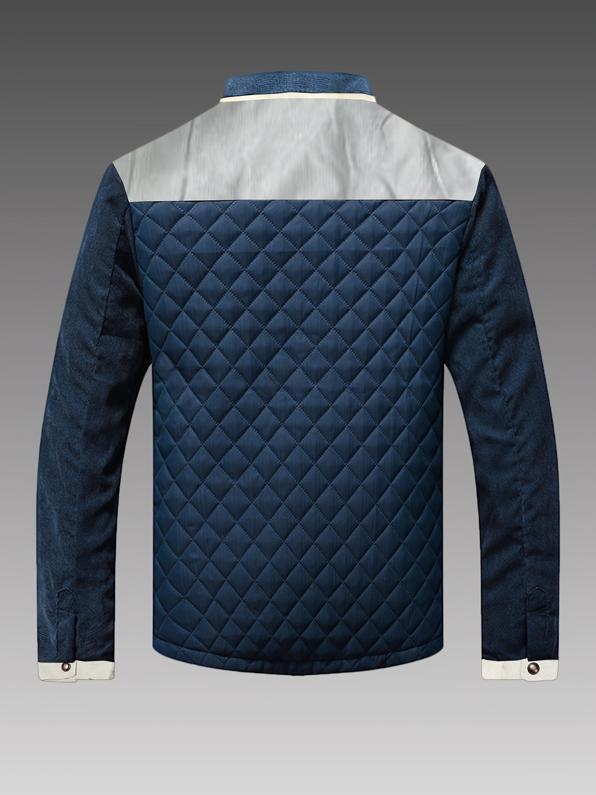 Veste matelassée pour homme, patchwork, à col montant