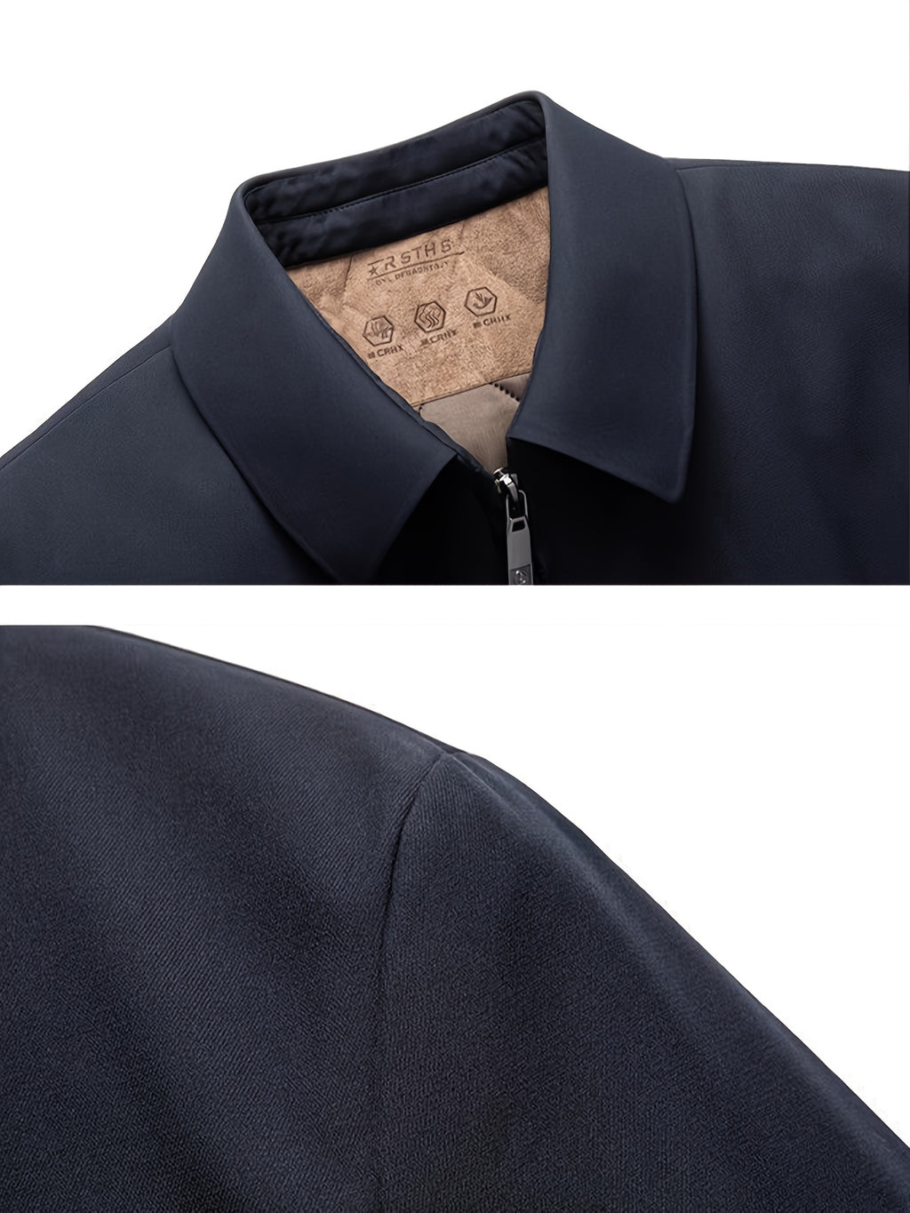 Manteau long pour homme, à revers, noir