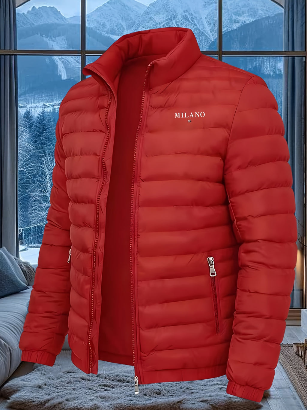 Veste pour homme, à col montant, bleu royal